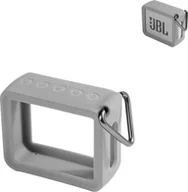 Etui i futerały do telefonów - INF Silikonowe etui ochronne z metalowym karabińczykiem do JBL GO2 Szary - miniaturka - grafika 1