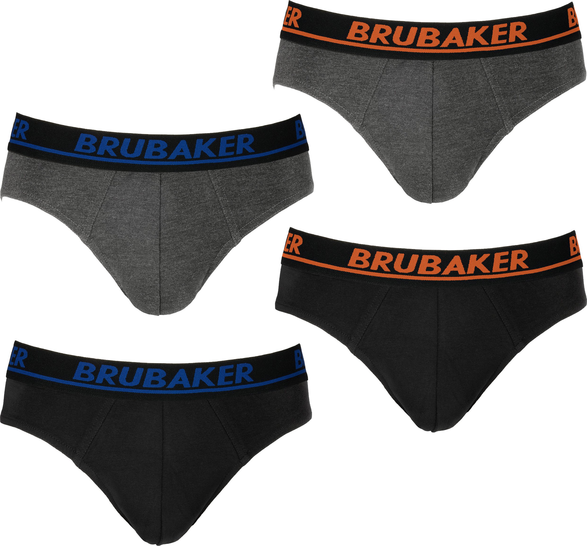 Majtki męskie Brubaker 4-pack - Wygodne spodnie męskie z elastycznym pasem - Elastyczna bielizna w jednolitym kolorze wykonana z bawełny i Lycry®