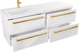 Szafka z Umywalką ATHOS 120 cm 4SZ L - Uchwyt Złoty - Szafki łazienkowe - miniaturka - grafika 1