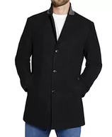 Płaszcze męskie - STHUGE Męski płaszcz o wyglądzie wełny z odwróconym kołnierzem, Black Beauty, 6XL - miniaturka - grafika 1