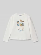 Koszulki dla dziewczynek - Bluzka o kroju regular fit z długim rękawem i nadrukiem z motywem - miniaturka - grafika 1