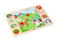 Układanki dla dzieci - Puzzle 2w1 Farma- układanka odszukaj cień - miniaturka - grafika 1