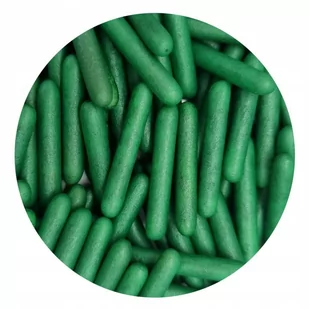POSYPKA CUKROWA Duże Pałeczki MAKARONI ciemno zielone 20g - Dodatki do ciast w proszku - miniaturka - grafika 1