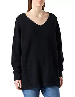 Swetry damskie - Gerry Weber GOTS damski sweter z długim rękawem ze strukturą żeberkową sweter z długim rękawem okrągły dekolt sweter jednokolorowy, grantowy, 36 - grafika 1