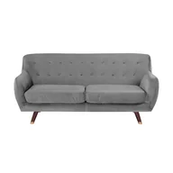 Sofy i kanapy - Beliani Sofa trzyosobowa welur szara BODO - miniaturka - grafika 1