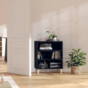 vidaXL Lumarko Szafka czarna, 57x35x70 cm, płyta wiórowa 806050 - Szafki do salonu - miniaturka - grafika 1