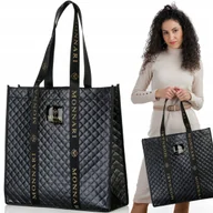 Torebki damskie - TORBA NA ZAKUPY Czarna MONNARI Duża POJEMNA A4 WODOODPORNA - miniaturka - grafika 1