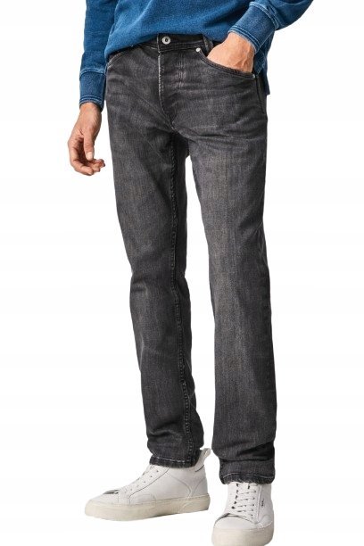 PEPE JEANS SZARE JEANSY PROSTE Z PRZETARCIAMI MĘSKIE 28/34 XQA