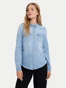 Koszule damskie - Vero Moda Koszula jeansowa Maria 10277523 Błękitny Slim Fit - miniaturka - grafika 1