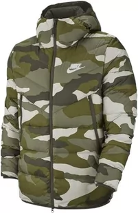 Nike Męska kurtka sportowa Windrunner Down Fill z kapturem zielony (Medium Olive / Sequoia / Sail) M - Kurtki męskie - miniaturka - grafika 1