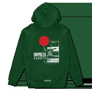 Bluza z kapturem Subaru Impreza Blobeye zielona-XS - Odzież do sportów motorowych - miniaturka - grafika 1