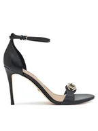 Sandały damskie - Guess Sandały FLTKAB LEA03 Czarny - miniaturka - grafika 1