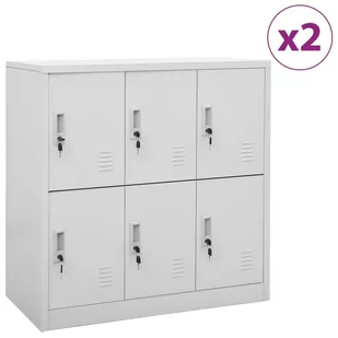 Vidaxl Szafki Zamykane, 2 Szt., Jasnoszare, 90X45X92,5 Cm, Stalowe - Szafki na klucze - miniaturka - grafika 1
