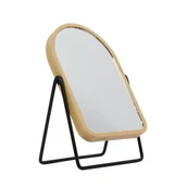 Lusterka do makijażu - Lusterko do makijażu w bambusowej ramie, powiększające, obrotowe - miniaturka - grafika 1