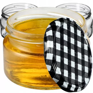 Słoiki Denia 250ml 10 szt. 82mm + wieczko "Czarna krata" - Pojemniki kuchenne - miniaturka - grafika 1