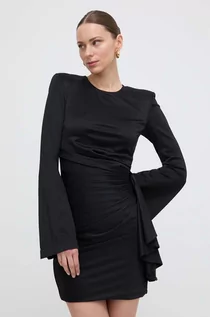 Sukienki - Silvian Heach sukienka kolor czarny mini dopasowana - grafika 1