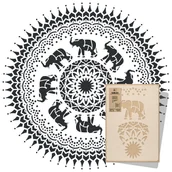 Szablony malarskie - szablon malarski wielokrotny // MANDALA - SŁONIE - XXLARGE (średnica 220cm) - miniaturka - grafika 1