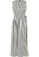 Sukienki - baradello Damska sukienka kopertowa 31426339-BA01, czarna wełna biała, L, czarny wełniany biały, L - miniaturka - grafika 1