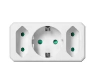 Przedłużacze i rozgałęźniki - Orno OR-AE-13250GS Schuko 3 gniazda Biały - miniaturka - grafika 1