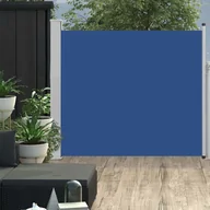 Pawilony ogrodowe - vidaXL Wysuwana markiza boczna na taras, 100 x 300 cm, niebieska vidaXL - miniaturka - grafika 1