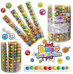 Gumy kulki Ruler BUBBLE GUM 450 SZTUK 1,125g - Gumy do żucia, lizaki, dropsy - miniaturka - grafika 1