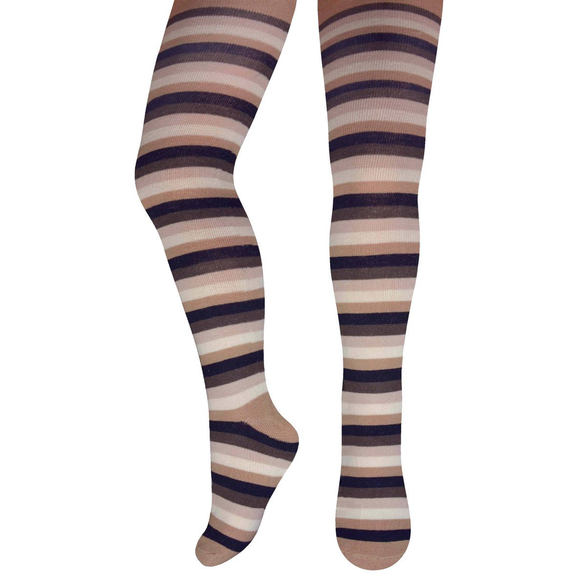 Dziecięce rajstopy bawełniane kolorowe paski Milusie r.104/110