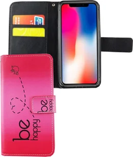 Etui na telefon komórkowy Etui na telefon komórkowy Apple iPhone XS Be Happy Pink - Etui i futerały do telefonów - miniaturka - grafika 1