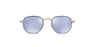 Akcesoria i dodatki do ubrań dla dzieci - Ray-Ban Junior, kwadratowe okulary przeciwsłoneczne RJ9541sn dla dzieci, Miedziany top niebieski/niebieski Flash srebrny, 44 mm - miniaturka - grafika 1
