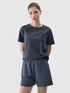 Spodnie sportowe damskie - 4F Szorty dresowe w kolorze granatowym - miniaturka - grafika 1