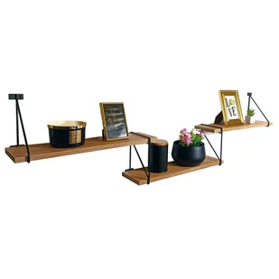 Industrialna potrójna półka ścienna D5-C43 - Półki do salonu - miniaturka - grafika 1