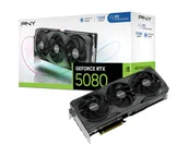 Karty graficzne - PNY GeForce RTX 5080 OC Triple Fan 16GB GDDR7 DLSS4 VCG508016TFXPB1-O - miniaturka - grafika 1