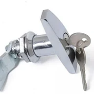 Akcesoria do okien - Srebrny, 1 opakowanie zamka z uchwytem w kształcie litery T i kluczem, aluminium - miniaturka - grafika 1