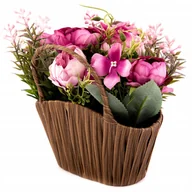 Sztuczne kwiaty - Kwiat Sztuczny Bukiet W Koszyku Różne Kolory - miniaturka - grafika 1
