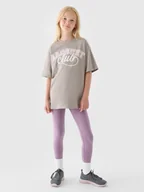 Legginsy - Legginsy dzianinowe dziewczęce 4F 4FJRAW24TTIGF239-51S Fioletowy 158 - miniaturka - grafika 1