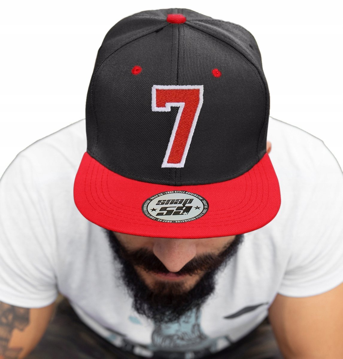 CZAPKA PROSTY DASZEK AMERICAN TWILL CYFRA 7 HAFT