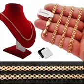 Łańcuszki - Złoty Damski Łańcuszek Bismark 60Cm/4Mm 18K+Grawer - miniaturka - grafika 1