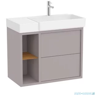 Roca Tura Unik zestaw szafka z umywalką prawa 80x43x60 SZLACHETNY SZARY A852027559 - Szafki łazienkowe - miniaturka - grafika 1