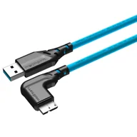 Kable - Mathorn MTC-521 USB A - MicroB 5m Arcticblue kątowy - miniaturka - grafika 1