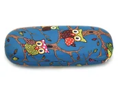 Akcesoria do okularów - Twarde etui Futerał na okulary dla dzieci Niebieskie Sowy ET-101b - miniaturka - grafika 1