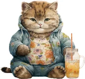 Pasmanteria - Naprasowanka Kot kotek grubas 18 - miniaturka - grafika 1