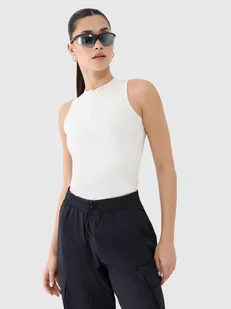 4F Crop-top slim damski - biały XS - Koszulki i topy damskie 4F Crop-top slim damski - biały XS - Koszulki i topy damskie - miniaturka - grafika 1