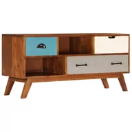 Szafki RTV - vidaXL Szafka pod TV z 3 szufladami, 110x35x50 cm, drewno akacjowe - miniaturka - grafika 1