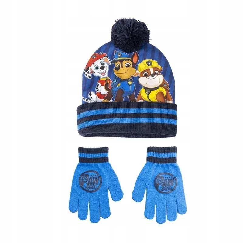 PSI PATROL CHASE MARSHALL RUBBLE pompon zimowa czapka + rękawiczki 50-52cm