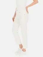 Spodnie damskie - Białe letnie jeansy damskie z rozporkami Red Button Sissy - miniaturka - grafika 1