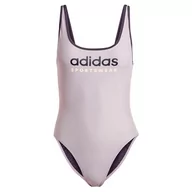 Stroje kąpielowe - adidas Damski strój kąpielowy z dekoltem w kształcie litery U, czarny 91 cm, Czarny, 128 - miniaturka - grafika 1