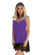 Piżamy damskie - HALKA CHANELLE SATYNA FIOLET - D Karen - miniaturka - grafika 1