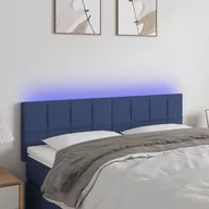 Inne meble do sypialni - Lumarko Zagłówek do łóżka z LED, niebieski, 144x5x78/88 cm, tkanina - miniaturka - grafika 1
