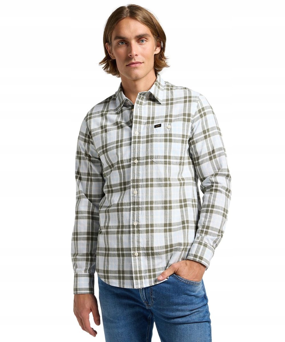 Koszula Lee LEESURE SHIRT 112363691 Olive Grove Ecru Plaid M