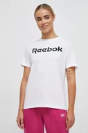 Koszulki sportowe damskie - Reebok t-shirt bawełniany kolor biały - miniaturka - grafika 1