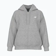 Bluzy damskie - Bluza damska New Balance Fleece Logo Full Zip athletic grey - miniaturka - grafika 1